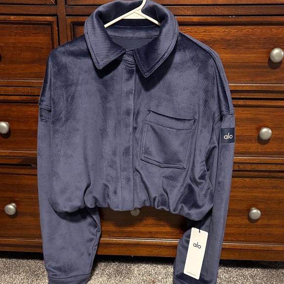 ALO Yoga Jackets & Blazers - ALO Yoga Ribbed Velour Cropped Mountain Side Jacket